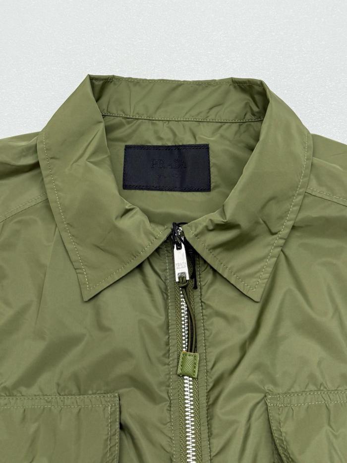 PRADA Short Sleeve Light Re Nylon Shirt Men's Green