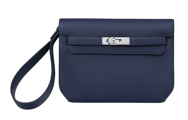 HERMES Kelly Depeches Togo Calfskin Clutch 25 Men's 2Z Bleu Nuit Midnight Blue H078401CK2Z size 25*19.5*4cm