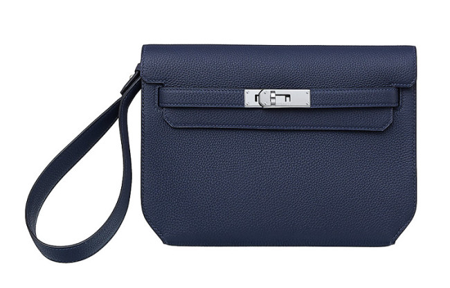 HERMES Kelly Depeches Togo Calfskin Clutch 25 Men's 2Z Bleu Nuit Midnight Blue H078401CK2Z size 25*19.5*4cm