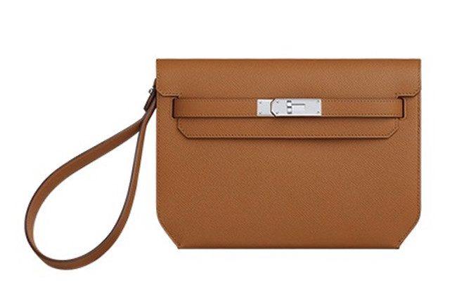 HERMES Kelly Depeches Epsom Leather Clutch Men's Gold H078397CK37 size L25cm W4cm H19.5cm