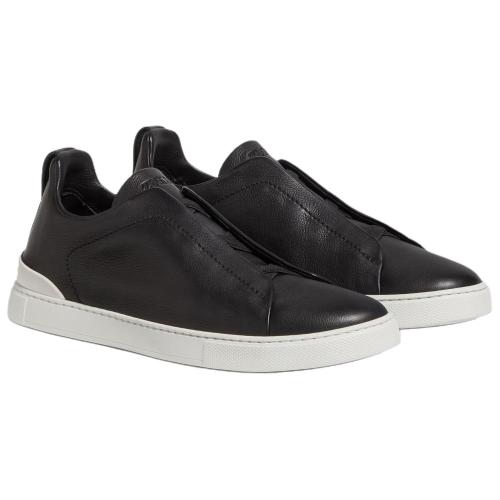 Zegna SECONDSKIN Triple Stitch Leather Sneakers