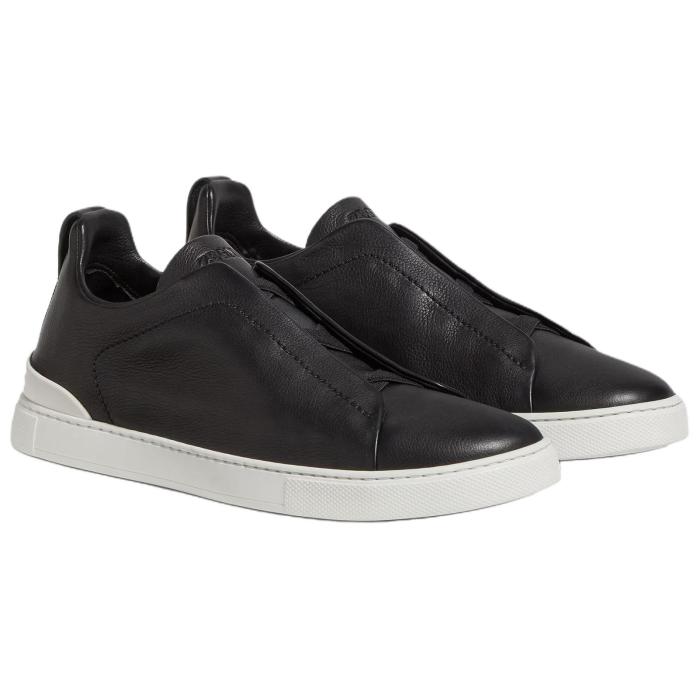 Zegna SECONDSKIN Triple Stitch Leather Sneakers