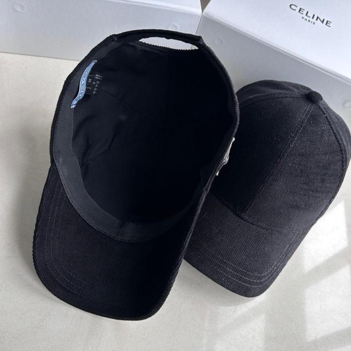 Prada triangle-logo corduroy cap