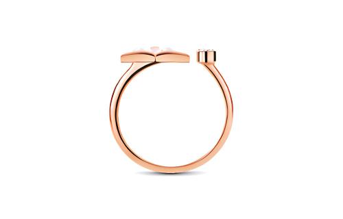 LOUIS VUITTON Color Blossom Mini Star Ring Pink Gold White Mother of Pearl And Diamond