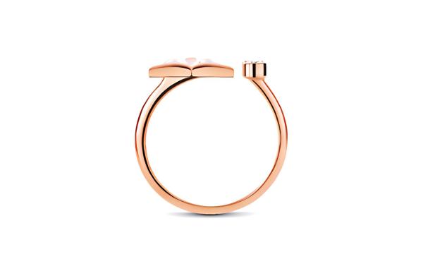 LOUIS VUITTON Color Blossom Mini Star Ring Pink Gold White Mother of Pearl And Diamond