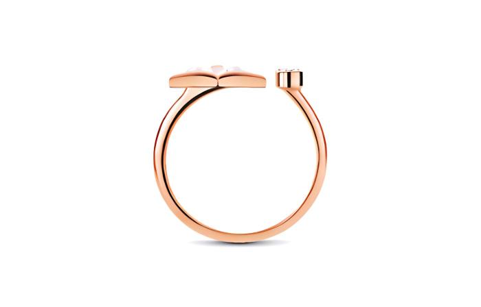 LOUIS VUITTON Color Blossom Mini Star Ring Pink Gold White Mother of Pearl And Diamond