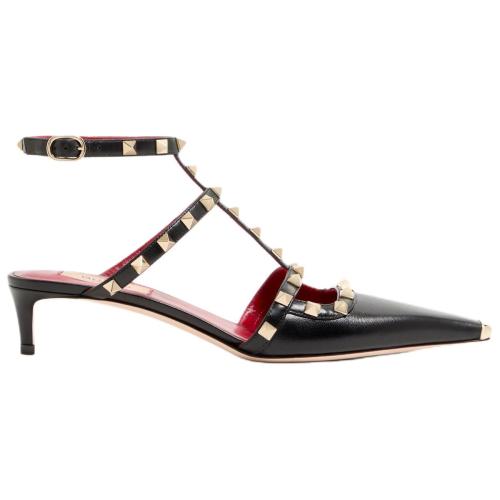 Valentino Rockstud Slim Heel High Heels 4cm Women's Black