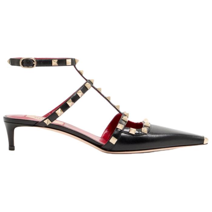 Valentino Rockstud Slim Heel High Heels 4cm Women's Black
