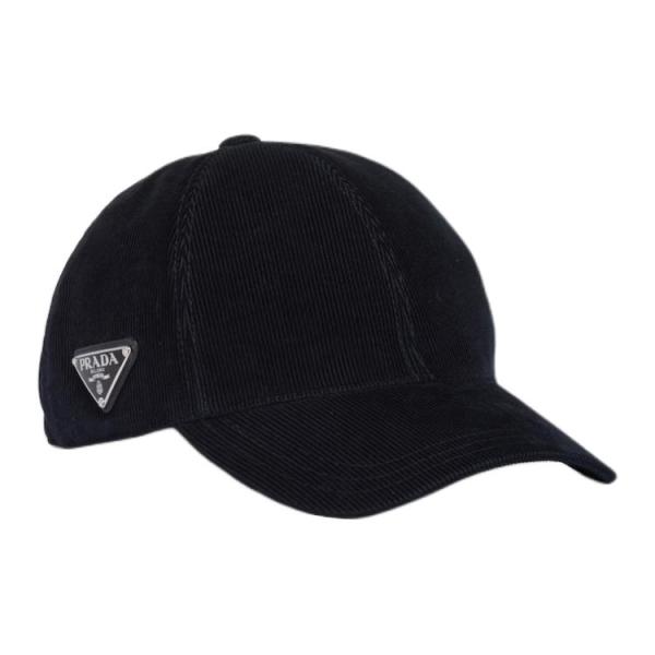 Prada triangle-logo corduroy cap