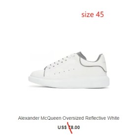 Special offer goods Alexander McQueen Oversized Reflective White 45
