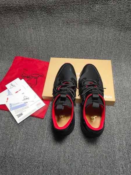 Christian Louboutin CHRISLV Cow Leather Suede Low top Casual Shoes Black
