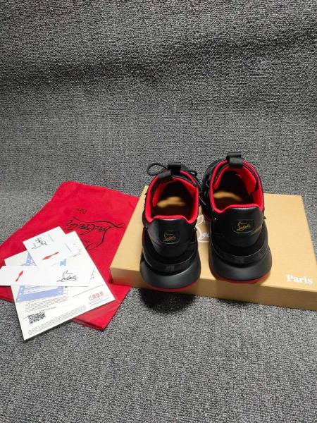 Christian Louboutin CHRISLV Cow Leather Suede Low top Casual Shoes Black