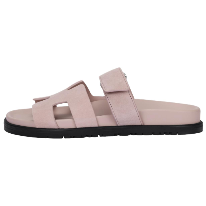 HERMES Chypre Minimalist Fashion Slide Slippers Women's Pink