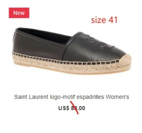 Special offer goods Saint Laurent logo-motif espadrilles Women's size 41