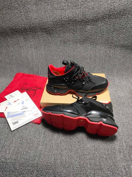 Christian Louboutin CHRISLV Cow Leather Suede Low top Casual Shoes Black