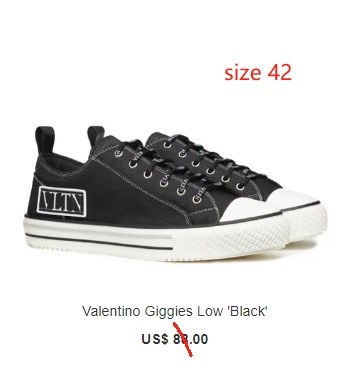 Special offer goods Valentino Giggies Low 'Black' size 42