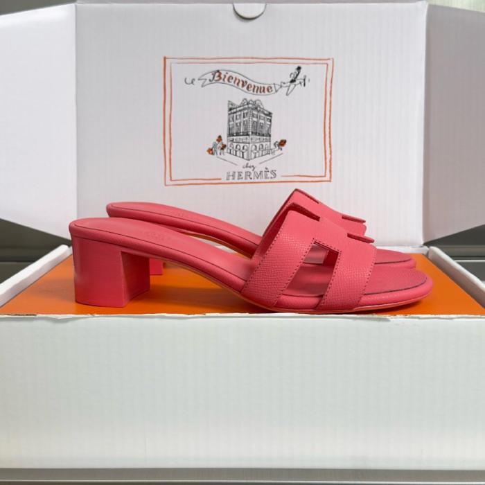 HERMES Oasis Slide Slippers 5cm Women's Red