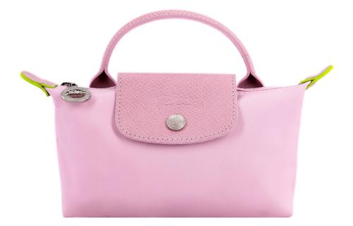 LONGCHAMP Le Pliage Green Cow Leather Trim Dumpling Bag Handbag Small Women's Pink 34175919P75 size L17.02cm W5.59cm H10.92cm