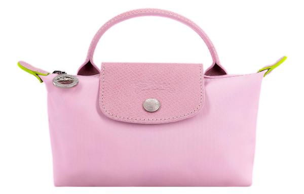 LONGCHAMP Le Pliage Green Cow Leather Trim Dumpling Bag Handbag Small Women's Pink 34175919P75 size L17.02cm W5.59cm H10.92cm
