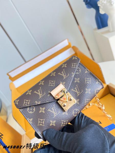 LOUIS VUITTON Monogram Coated Canvas & Metal Fanny Pack Women's Brown M4588Z size L13.5cm H8cm
