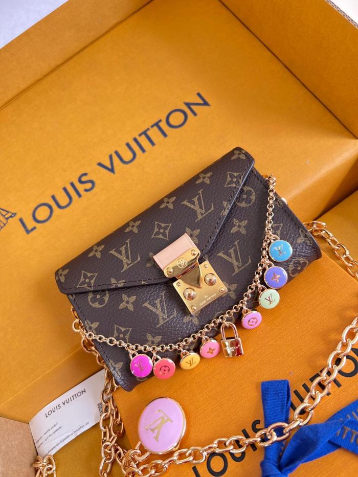 LOUIS VUITTON Monogram Coated Canvas & Metal Fanny Pack Women's Brown M4588Z size L13.5cm H8cm
