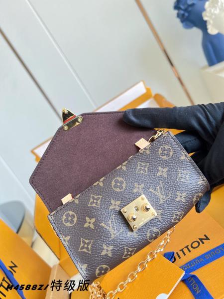 LOUIS VUITTON Monogram Coated Canvas & Metal Fanny Pack Women's Brown M4588Z size L13.5cm H8cm