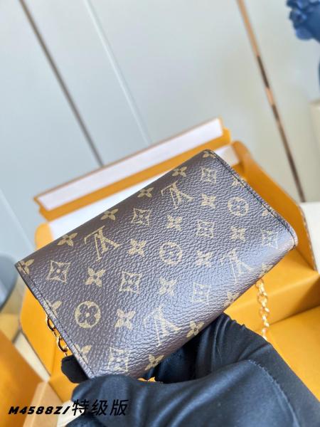 LOUIS VUITTON Monogram Coated Canvas & Metal Fanny Pack Women's Brown M4588Z size L13.5cm H8cm