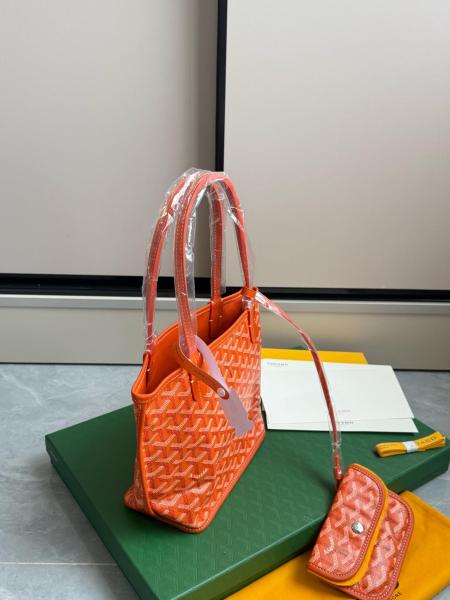 GOYARD Anjou PVC With Cow Leather Tote Bag, Shopping Bag, Handbag Mini Women's Orange ANJOUSMINCG07TYP size L20cm W10cm H20cm