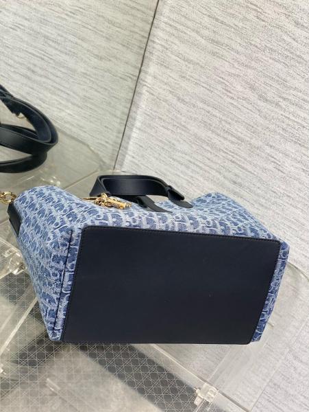 DIOR Toujours Oblique Jacquard Fabric Native Bag, One Shoulder Handbag Medium Women's Blue M2821ODCE-M49E size L28.5cm W17cm H21.5cm