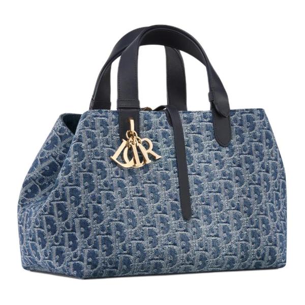 DIOR Toujours Oblique Jacquard Fabric Native Bag, One Shoulder Handbag Medium Women's Blue M2821ODCE-M49E size L28.5cm W17cm H21.5cm