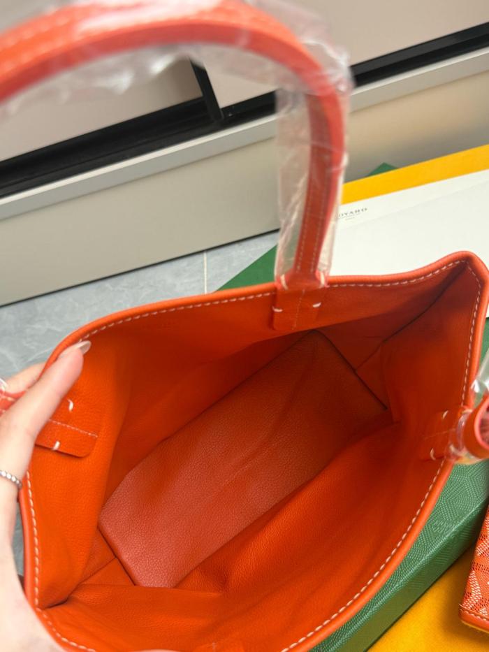 GOYARD Anjou PVC With Cow Leather Tote Bag, Shopping Bag, Handbag Mini Women's Orange ANJOUSMINCG07TYP size L20cm W10cm H20cm