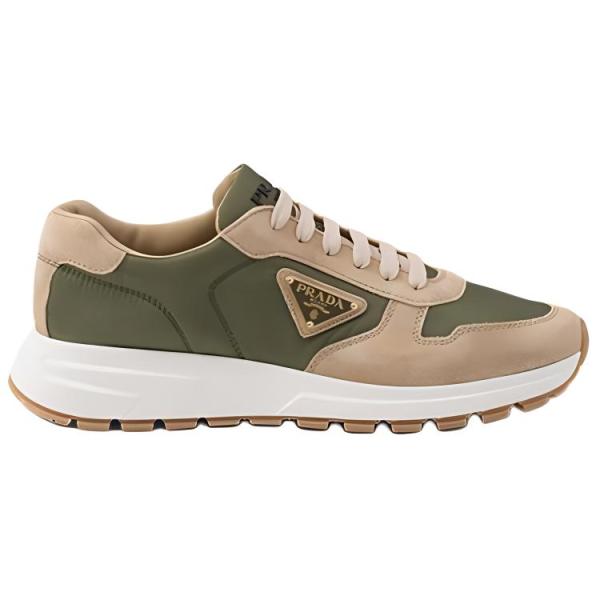 PRADA PRAX 1 Suede Low top Casual Shoes Men's Beige Green