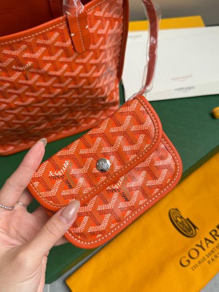 GOYARD Anjou PVC With Cow Leather Tote Bag, Shopping Bag, Handbag Mini Women's Orange ANJOUSMINCG07TYP size L20cm W10cm H20cm