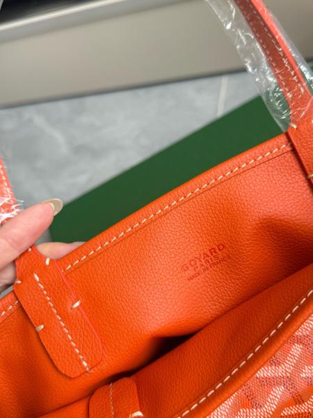 GOYARD Anjou PVC With Cow Leather Tote Bag, Shopping Bag, Handbag Mini Women's Orange ANJOUSMINCG07TYP size L20cm W10cm H20cm