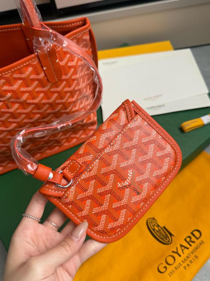 GOYARD Anjou PVC With Cow Leather Tote Bag, Shopping Bag, Handbag Mini Women's Orange ANJOUSMINCG07TYP size L20cm W10cm H20cm