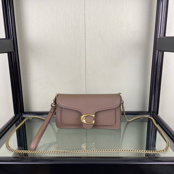 COACH Tabby Leather Handbag, Shoulder Bag, Crossbody Bag Small Women's Brown CM546-B4CBD size 20*7*10.5cm