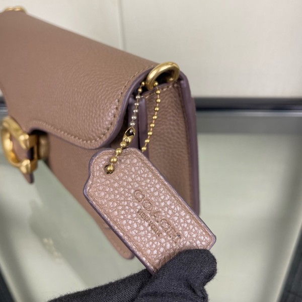 COACH Tabby Leather Handbag, Shoulder Bag, Crossbody Bag Small Women's Brown CM546-B4CBD size 20*7*10.5cm