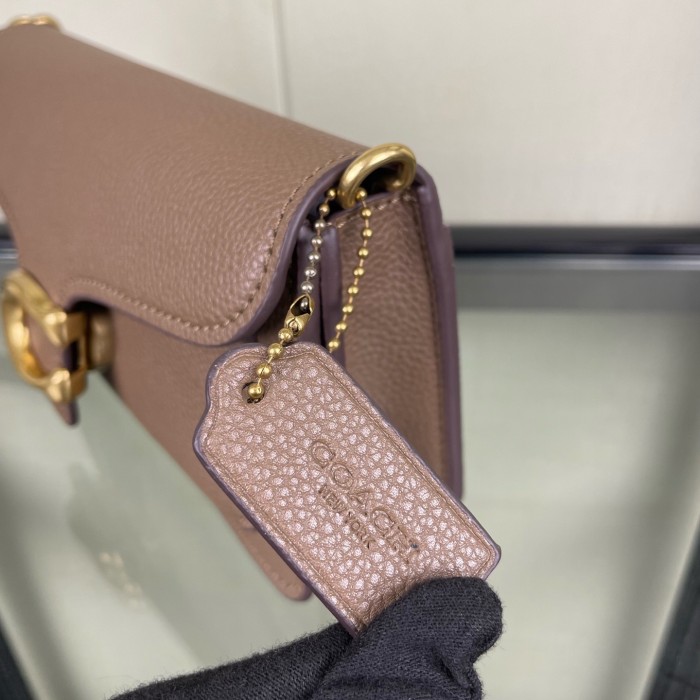 COACH Tabby Leather Handbag, Shoulder Bag, Crossbody Bag Small Women's Brown CM546-B4CBD size 20*7*10.5cm