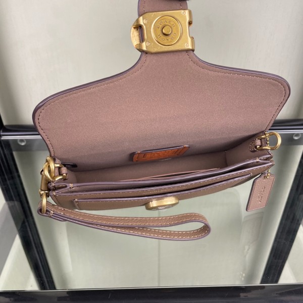 COACH Tabby Leather Handbag, Shoulder Bag, Crossbody Bag Small Women's Brown CM546-B4CBD size 20*7*10.5cm