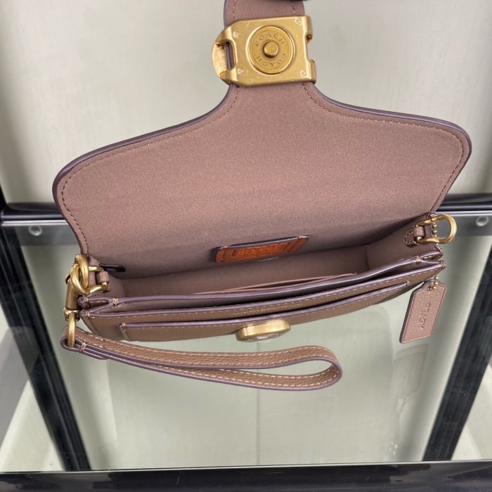 COACH Tabby Leather Handbag, Shoulder Bag, Crossbody Bag Small Women's Brown CM546-B4CBD size 20*7*10.5cm