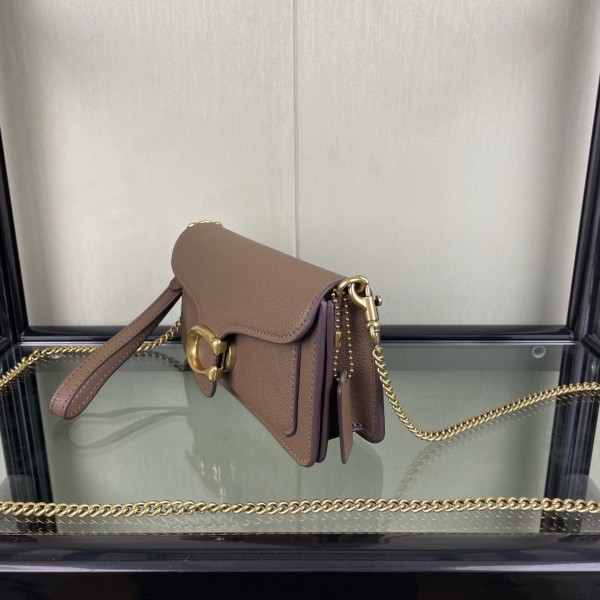 COACH Tabby Leather Handbag, Shoulder Bag, Crossbody Bag Small Women's Brown CM546-B4CBD size 20*7*10.5cm