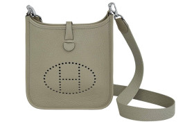 HERMES Evelyne Clemence Bullock Leather Crossbody Bag, Shoulder Bag 16 Women's Q1 Sauge Sage Green H069426CKCX size L16*W5*H18 cm