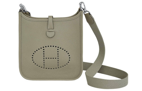 HERMES Evelyne Clemence Bullock Leather Crossbody Bag, Shoulder Bag 16 Women's Q1 Sauge Sage Green H069426CKCX size L16*W5*H18 cm
