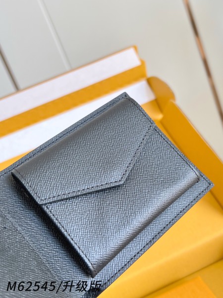 LOUIS VUITTON Marco Canvas With Leather Wallet Men's Black Gray M62545 size L11cm W2.5cm H9cm