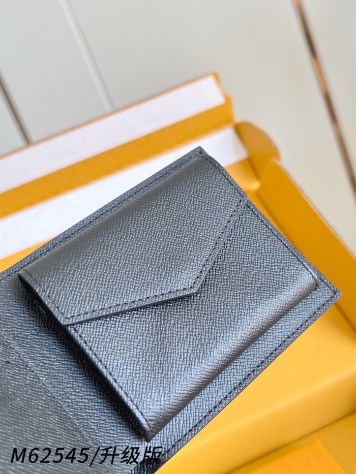 LOUIS VUITTON Marco Canvas With Leather Wallet Men's Black Gray M62545 size L11cm W2.5cm H9cm