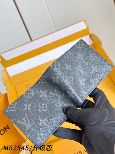 LOUIS VUITTON Marco Canvas With Leather Wallet Men's Black Gray M62545 size L11cm W2.5cm H9cm