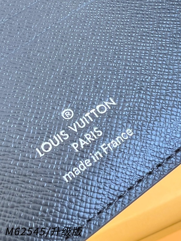 LOUIS VUITTON Marco Canvas With Leather Wallet Men's Black Gray M62545 size L11cm W2.5cm H9cm