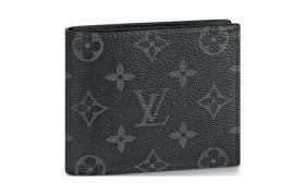 LOUIS VUITTON Marco Canvas With Leather Wallet Men's Black Gray M62545 size L11cm W2.5cm H9cm