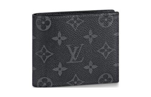 LOUIS VUITTON Marco Canvas With Leather Wallet Men's Black Gray M62545 size L11cm W2.5cm H9cm
