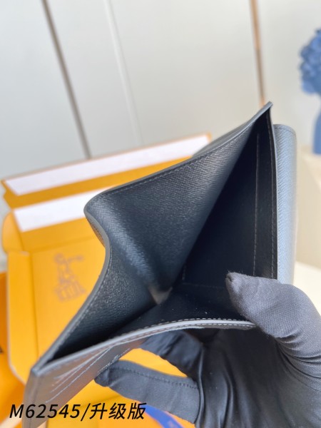 LOUIS VUITTON Marco Canvas With Leather Wallet Men's Black Gray M62545 size L11cm W2.5cm H9cm
